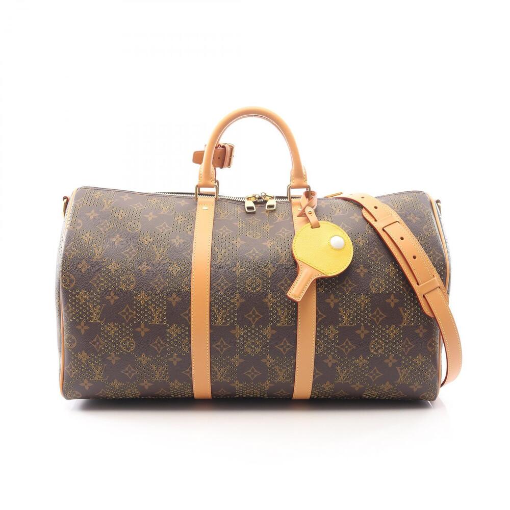 Louis Vuitton Keepall Bandouliere Monogram Bag Canvas Bag Travel Bag Brown